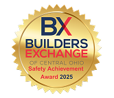 Sauer Group logo with the Buildders Exchange of Central Ohio Safety Achievement Award 2025.